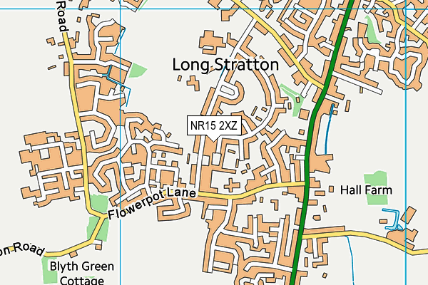 NR15 2XZ map - OS VectorMap District (Ordnance Survey)