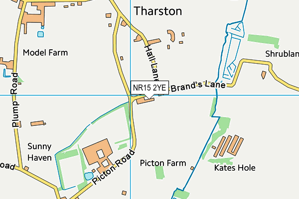 NR15 2YE map - OS VectorMap District (Ordnance Survey)