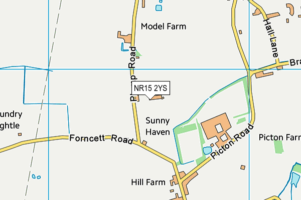 NR15 2YS map - OS VectorMap District (Ordnance Survey)