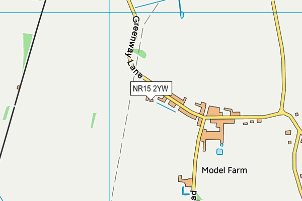 NR15 2YW map - OS VectorMap District (Ordnance Survey)