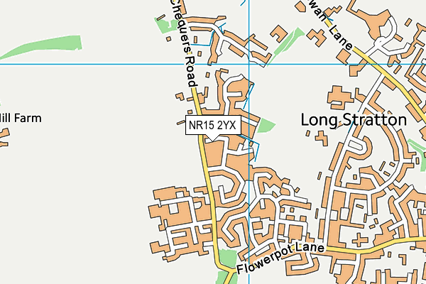 NR15 2YX map - OS VectorMap District (Ordnance Survey)