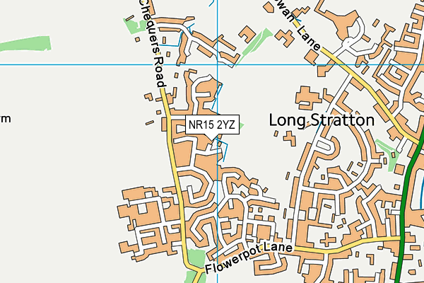 NR15 2YZ map - OS VectorMap District (Ordnance Survey)