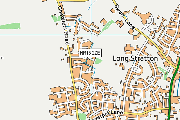 NR15 2ZE map - OS VectorMap District (Ordnance Survey)