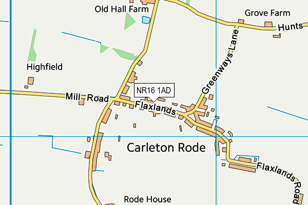 NR16 1AD map - OS VectorMap District (Ordnance Survey)