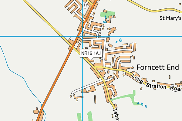 NR16 1AJ map - OS VectorMap District (Ordnance Survey)
