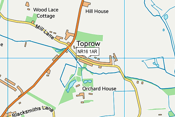 NR16 1AR map - OS VectorMap District (Ordnance Survey)