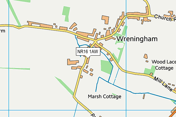 NR16 1AW map - OS VectorMap District (Ordnance Survey)