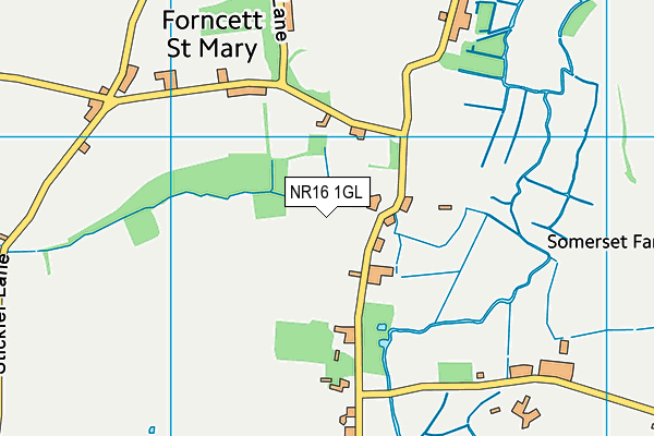 NR16 1GL map - OS VectorMap District (Ordnance Survey)