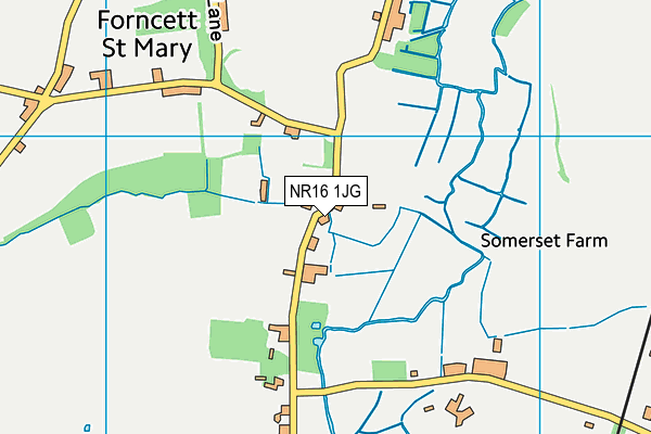 NR16 1JG map - OS VectorMap District (Ordnance Survey)