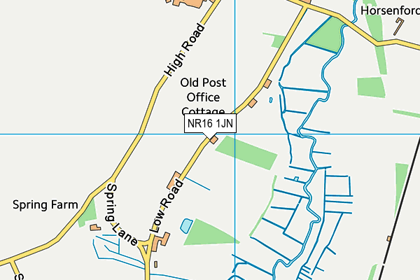 NR16 1JN map - OS VectorMap District (Ordnance Survey)