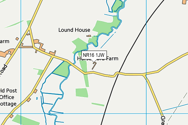 NR16 1JW map - OS VectorMap District (Ordnance Survey)