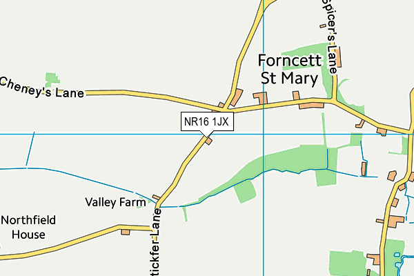 NR16 1JX map - OS VectorMap District (Ordnance Survey)