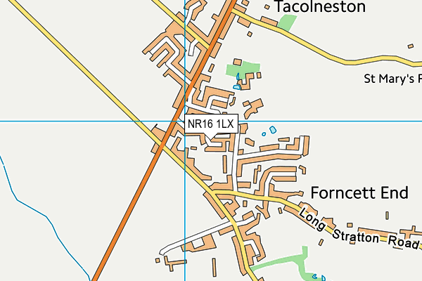 NR16 1LX map - OS VectorMap District (Ordnance Survey)