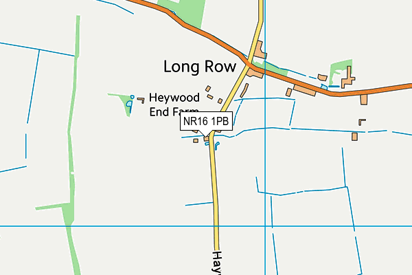 NR16 1PB map - OS VectorMap District (Ordnance Survey)