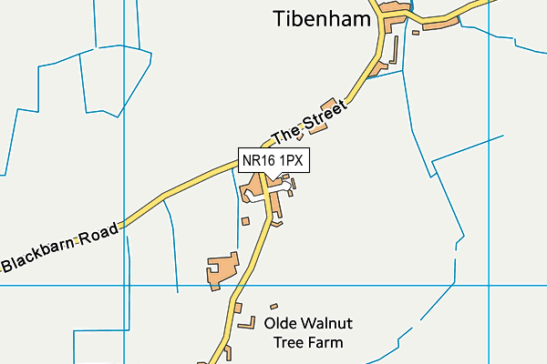 NR16 1PX map - OS VectorMap District (Ordnance Survey)