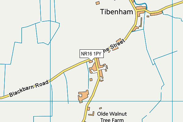 NR16 1PY map - OS VectorMap District (Ordnance Survey)