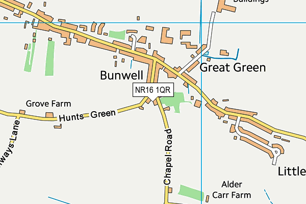 NR16 1QR map - OS VectorMap District (Ordnance Survey)