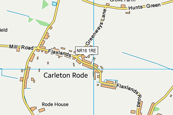 NR16 1RE map - OS VectorMap District (Ordnance Survey)