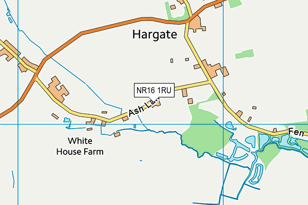 NR16 1RU map - OS VectorMap District (Ordnance Survey)