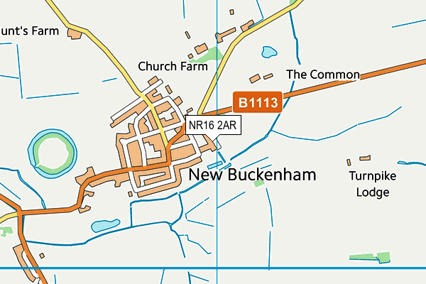 NR16 2AR map - OS VectorMap District (Ordnance Survey)