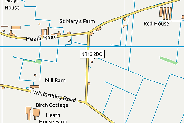 NR16 2DQ map - OS VectorMap District (Ordnance Survey)