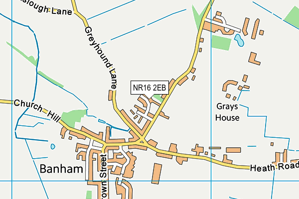 NR16 2EB map - OS VectorMap District (Ordnance Survey)