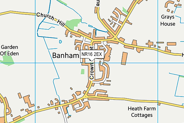 Banham Community Primary School map (NR16 2EX) - OS VectorMap District (Ordnance Survey)