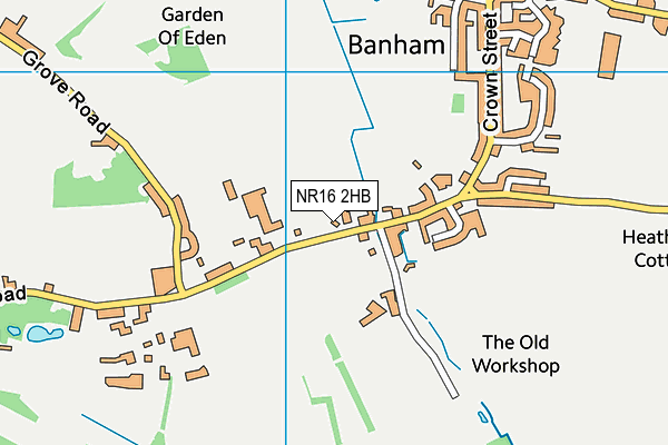 Banham Community Centre map (NR16 2HB) - OS VectorMap District (Ordnance Survey)
