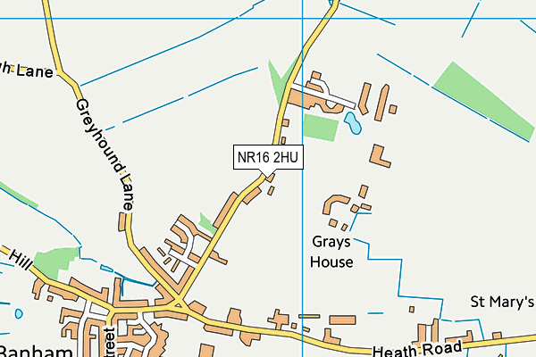 NR16 2HU map - OS VectorMap District (Ordnance Survey)