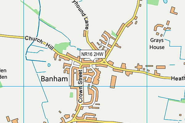 NR16 2HW map - OS VectorMap District (Ordnance Survey)
