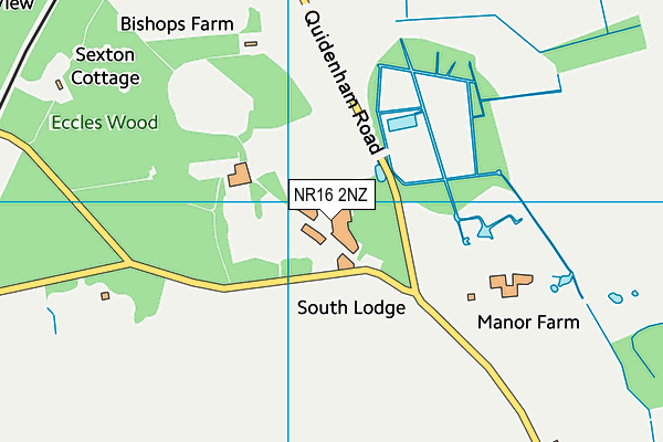 Aurora White House School map (NR16 2NZ) - OS VectorMap District (Ordnance Survey)