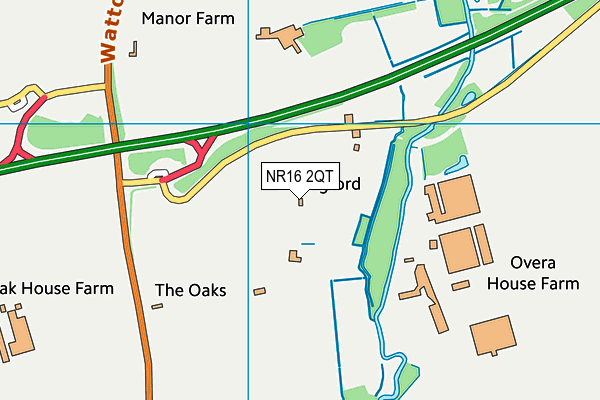 NR16 2QT map - OS VectorMap District (Ordnance Survey)