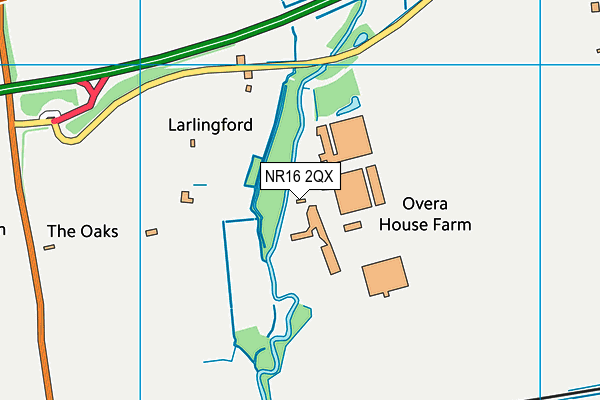 NR16 2QX map - OS VectorMap District (Ordnance Survey)