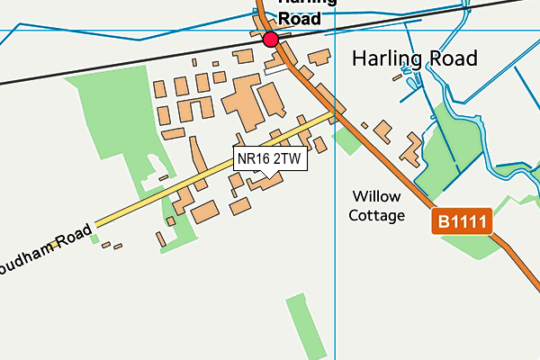 NR16 2TW map - OS VectorMap District (Ordnance Survey)