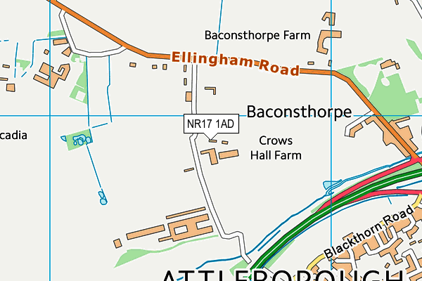 NR17 1AD map - OS VectorMap District (Ordnance Survey)