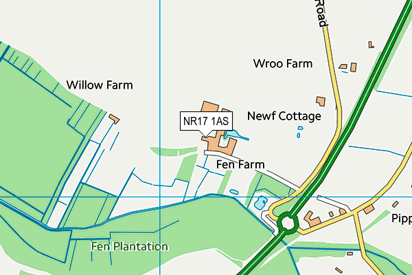 NR17 1AS map - OS VectorMap District (Ordnance Survey)