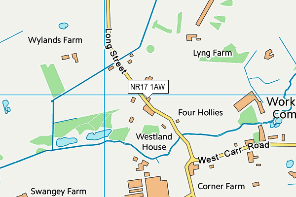 NR17 1AW map - OS VectorMap District (Ordnance Survey)