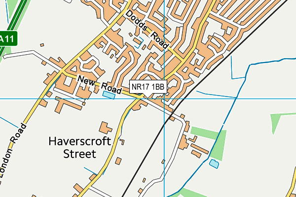 NR17 1BB map - OS VectorMap District (Ordnance Survey)