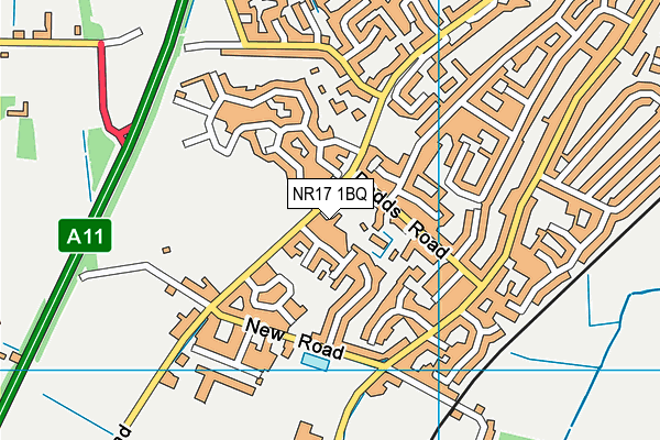 NR17 1BQ map - OS VectorMap District (Ordnance Survey)