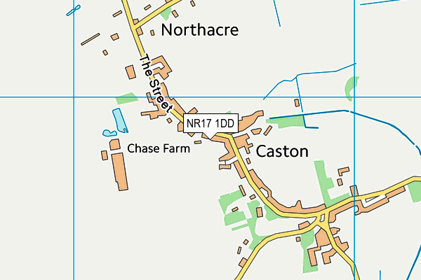 Caston C Of E Primary Academy  L map (NR17 1DD) - OS VectorMap District (Ordnance Survey)