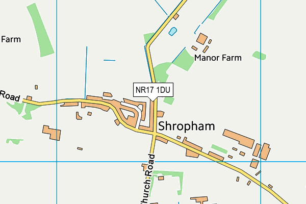 Shropham Playing Field map (NR17 1DU) - OS VectorMap District (Ordnance Survey)