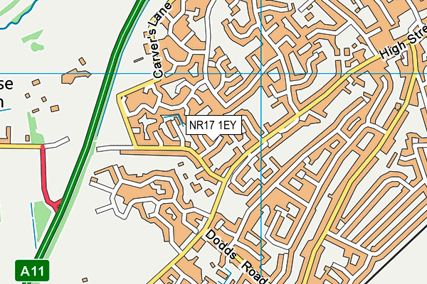 NR17 1EY map - OS VectorMap District (Ordnance Survey)