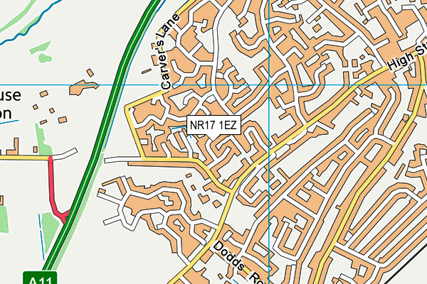 NR17 1EZ map - OS VectorMap District (Ordnance Survey)