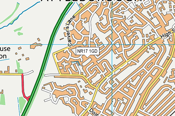 NR17 1GD map - OS VectorMap District (Ordnance Survey)