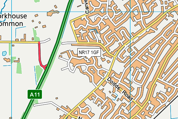 NR17 1GF map - OS VectorMap District (Ordnance Survey)