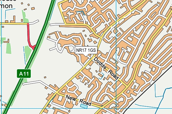 NR17 1GS map - OS VectorMap District (Ordnance Survey)