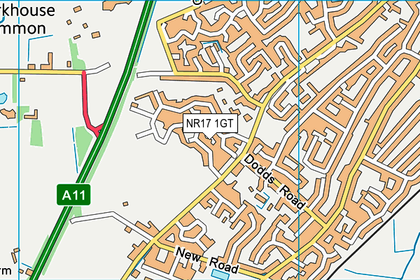 NR17 1GT map - OS VectorMap District (Ordnance Survey)