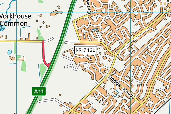 NR17 1GU map - OS VectorMap District (Ordnance Survey)