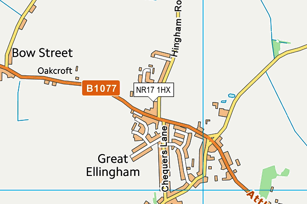 Great Ellingham Primary School map (NR17 1HX) - OS VectorMap District (Ordnance Survey)
