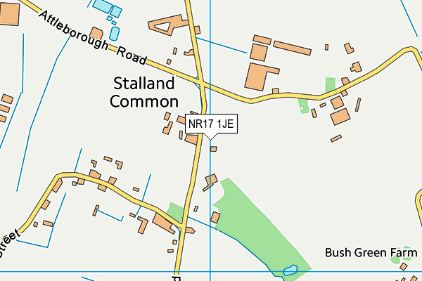 NR17 1JE map - OS VectorMap District (Ordnance Survey)